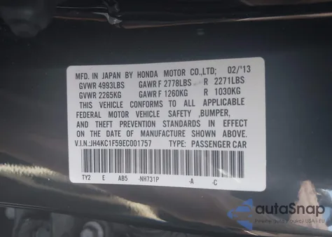 2014 Acura Rlx z USA, uszkodzony, nr VIN JH4KC1F59EC001757